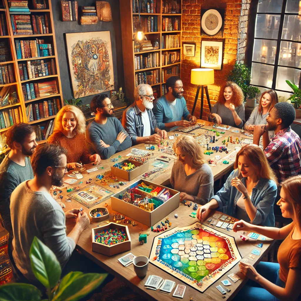 People playing board games